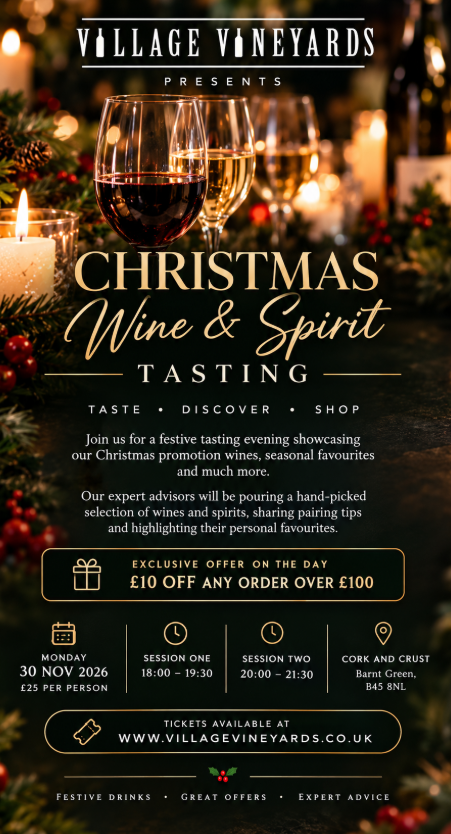Christmas Wine & Spirit Tasting - 18:00 Session